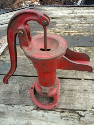 Vintage Water Pump Cast Iron Number 2 Red Jacket Hand Water Well Pump.