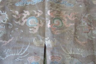 Anitique Chinese Imperial 19th century Robe/ Longpao silk brocade - 5 toe dragons, 10