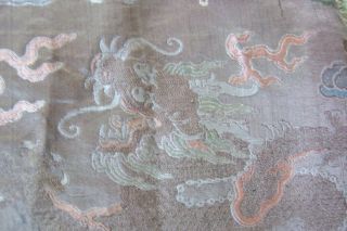 Anitique Chinese Imperial 19th century Robe/ Longpao silk brocade - 5 toe dragons, 11
