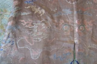 Anitique Chinese Imperial 19th century Robe/ Longpao silk brocade - 5 toe dragons, 7
