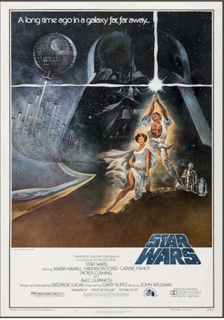 Star Wars Movie Poster One Sheet Rare First Printing 1977