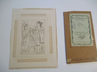 Vintage Pablo Picasso Etching Oath The Women Of Lysistrata With Old Cubism