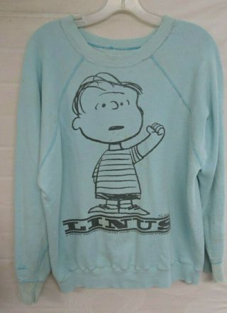 Vintage Sweatshirt Linus Vtg 60s Peanuts Charlie Brown Mayo Spruce Rare Adult