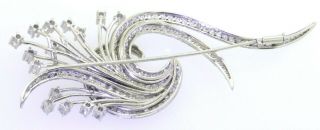 Vintage Platinum heavy elegant high fashion 3.  0CT diamond ribbon brooch 3