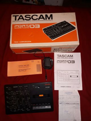 Vintage Tascam Porta 03 Mini Studio Cassette Multi 4 Track Recording Deck Rap
