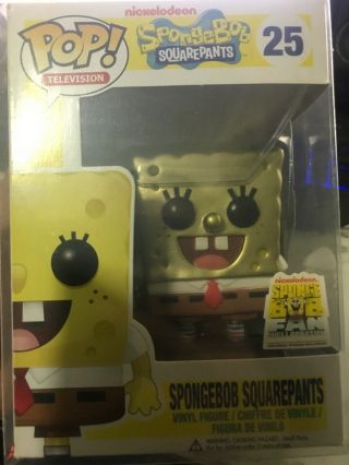 Funko Pop Metallic Spongebob Television Fan Shellabration Exclusive Very Rare Ht