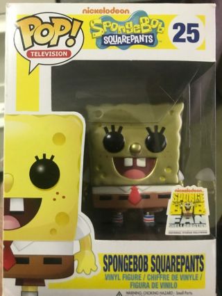Funko Pop Metallic Spongebob Television Fan Shellabration Exclusive Very Rare HT 2