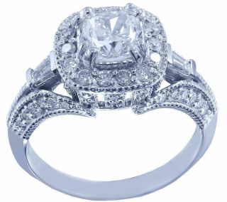18k White Gold Cushion Cut Diamond Engagement Ring Antique 1.  56ctw H - Vs2 Egl Usa