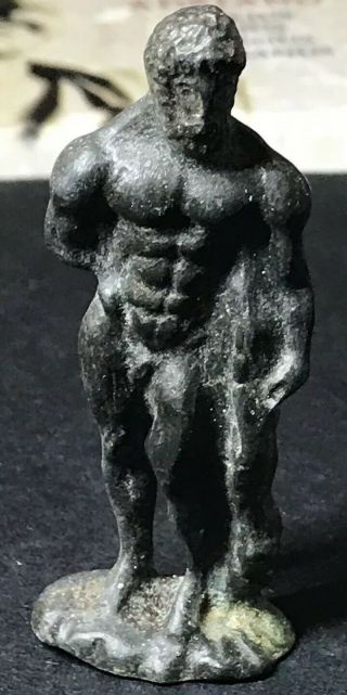 Rare - Ancient Roman Ae Statuette Of Heracles.  Circa 2nd Century.  Votive Offering