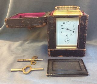 Antique Tiffany & Co Bronze Carriage Clock Repeater Case Keys 13 Jewels France 2