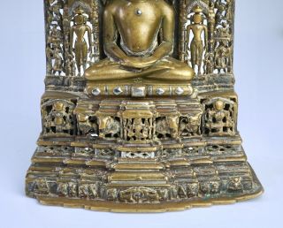 Western Indian Bronze and Silver Inlaid Jain Buddha Shrine - 15th Century 11