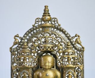 Western Indian Bronze and Silver Inlaid Jain Buddha Shrine - 15th Century 9