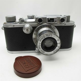Vtg Leica Iiia 1938 Rangefinder Camera & 5cm F/3.  5 Lens Germany Made Great