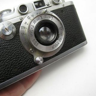 Vtg Leica IIIA 1938 Rangefinder camera & 5cm F/3.  5 Lens Germany made great 7