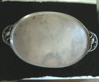 GEORG JENSEN STERLING SILVER TRAY - BLOSSOM HANDLES - VERY LARGE - 24 