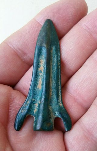 Rare Ancient Antiquity Roman Empire Bronze Arrow Head Spear Point Artifact