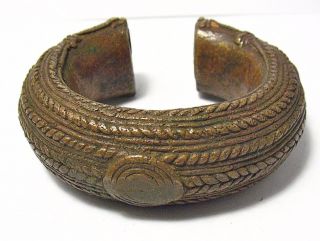 ANCIENT BRONZE CUFF BRACELET VERY HEAVY VERY WIDE 1 3/4 POUNDS 2