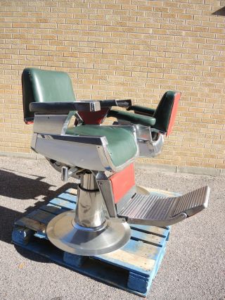 Vintage Art Deco Chrome Takara Belmont Barber Chair Very CoOL Chairs 12