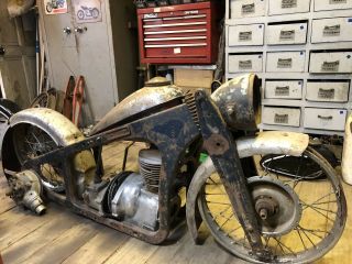 Zundapp K350 Kardan 1935 Complete Frame Engine Gearbox And Parts Project Rare