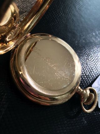 14K Gold 1911 Elgin 7j size 16 Hunter Case Antique Gentleman ' s Pocket Watch 5