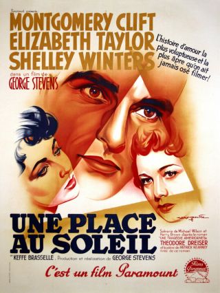 A Place In The Sun - French Poster - Very Rare