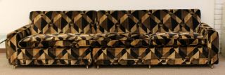 Mid Century Modern 2 Piece Sectional Sofa Brass Baughman Lenor Larsen Style 60s 11