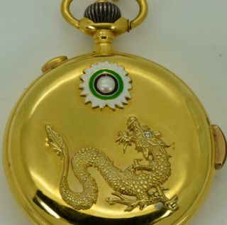 Antique Qing Dynasty Chinese 18k Gold,  Enamel,  Pearl&dimond Repeater Watch.  Erotic
