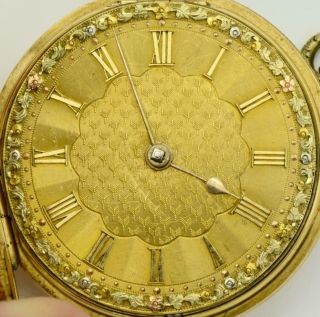 Antique Qing Dynasty Chinese 18k gold&enamel Erotic Verge Fusee watch&chain.  1756 5