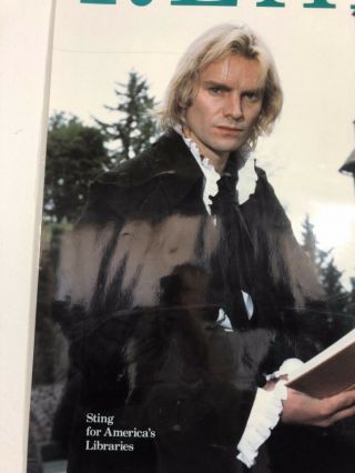 VINTAGE 1984 STING READ POSTER - FOR AMERICA ' S LIBRARIES - 80S VTG 5