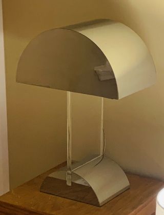 Vintage Modernist George Kovacs Lucite & Mirrored Chrome Lamp - Needs Rewiring