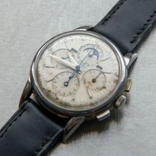 Universal Geneve Tri - Compax Men ' s Vintage Chronograph Wristwatch Steel Cal 481 11