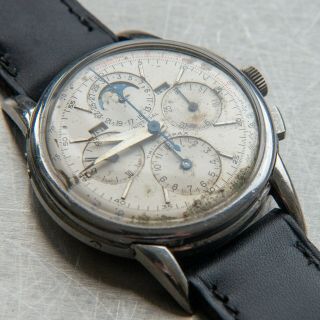 Universal Geneve Tri - Compax Men ' s Vintage Chronograph Wristwatch Steel Cal 481 4
