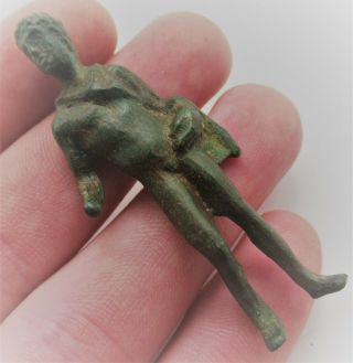 Scarce Circa 200 - 300ad Ancient Roman Bronze Statuette Of Hermes