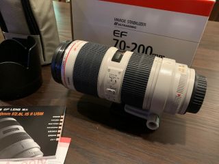 Canon EF 70 - 200mm 70 - 200 f/2.  8 f2.  8 L IS II USM UV filter Rarely 2