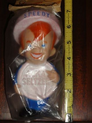Vintage 1950s Alka - Seltzer SPEEDY Toy Doll Bank package RARE 6