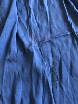 Vintage Chinese 1930s Blue Silk Floral Lace Cheongsam Qipao Slip Art Deco Sheer 6