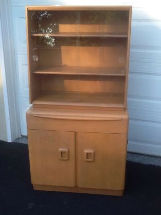 Vintage 1950 ' s mid century Haywood Wakefield Table Chairs Stingray Hutch Buffet 2