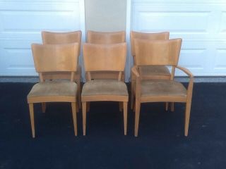 Vintage 1950 ' s mid century Haywood Wakefield Table Chairs Stingray Hutch Buffet 7