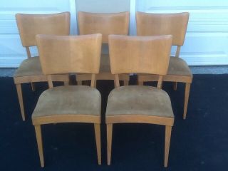Vintage 1950 ' s mid century Haywood Wakefield Table Chairs Stingray Hutch Buffet 9