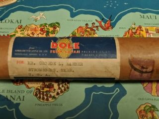 1937 Dole Pineapple Map of Hawaiian Islands Poster Hawaii 11