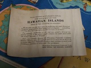 1937 Dole Pineapple Map of Hawaiian Islands Poster Hawaii 12