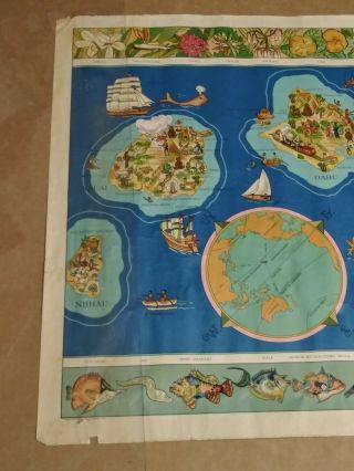 1937 Dole Pineapple Map of Hawaiian Islands Poster Hawaii 2