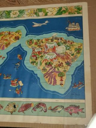 1937 Dole Pineapple Map of Hawaiian Islands Poster Hawaii 3