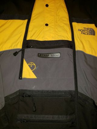 The North Face Men ' s Vintage Steep Tech Jacket Yellow Black Grey Size XL 5