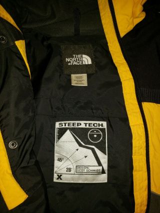 The North Face Men ' s Vintage Steep Tech Jacket Yellow Black Grey Size XL 7