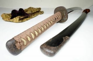 Authentic Japanese Katana Sword 250yr Edo Antique Samurai Nihonto,  93.  7cm Sturdy