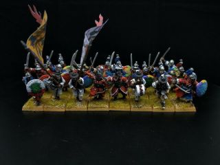 1/56 28mm Ancient DPS painted Korean Heavy infantry with sword and round shields 2