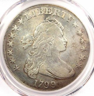 1799 Draped Bust Silver Dollar $1 Coin Bb - 163 B - 10 - Pcgs Vf Detail - Rare