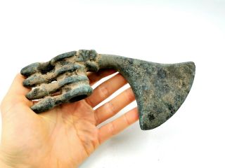 Ancient Bronze Age Ca.  200 Bc Bronze Spiked Ritual Axe - Rare R654