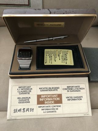Pristine Vintage S/s Hewlett Packard Hp01 Watch W/ Box Papers Stylus So